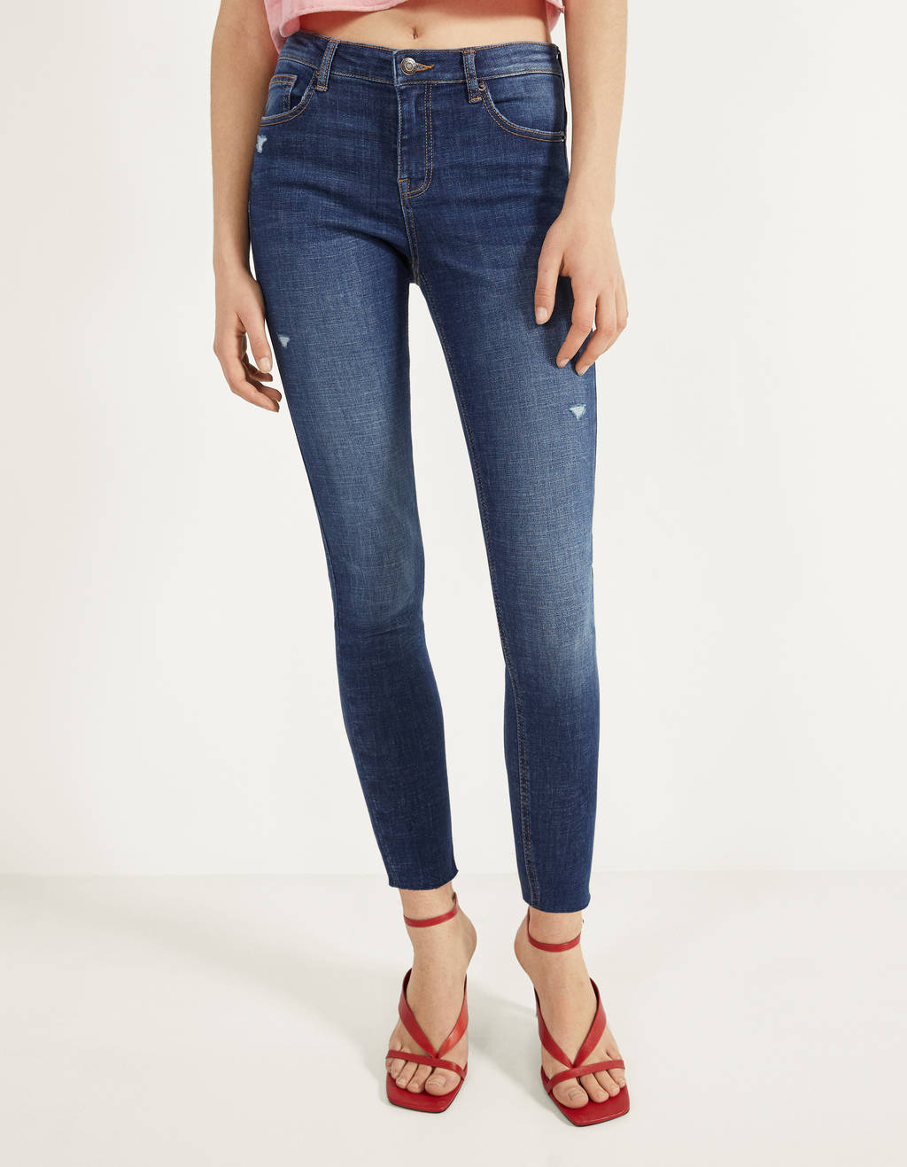 Mid-waist push-up jeans - null 