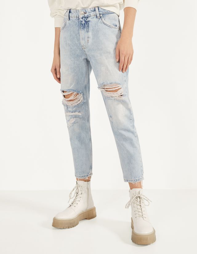 Slim fit jeans with paint detail - null 