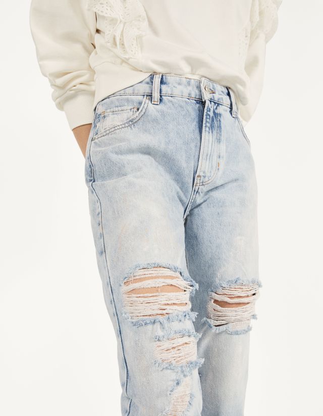 Slim fit jeans with paint detail - Boots \u0026 Ankle boots - Bershka Macau SAR  / 澳門特別行政區