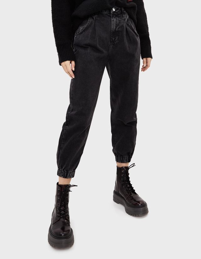 bershka pleat top slouchy trousers