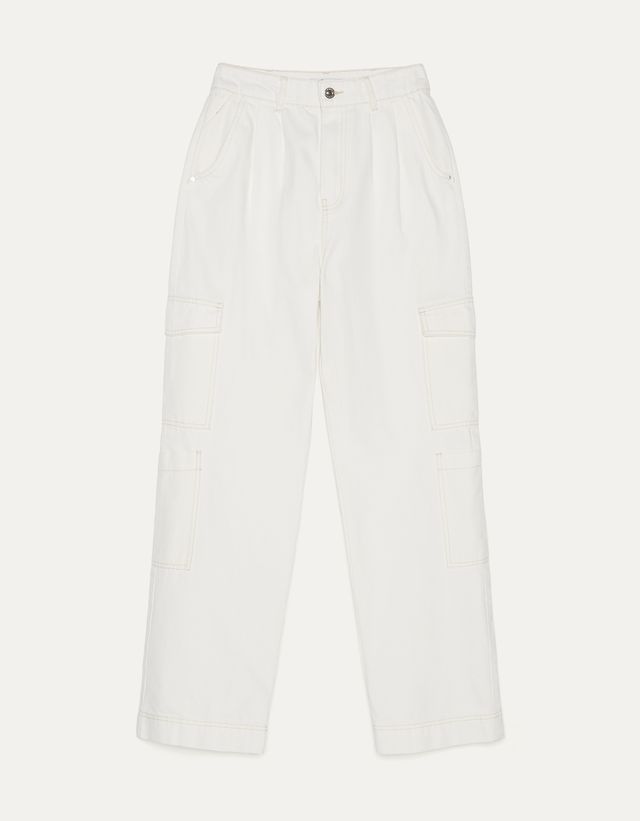 Wide-leg cargo trousers - Woman | Bershka