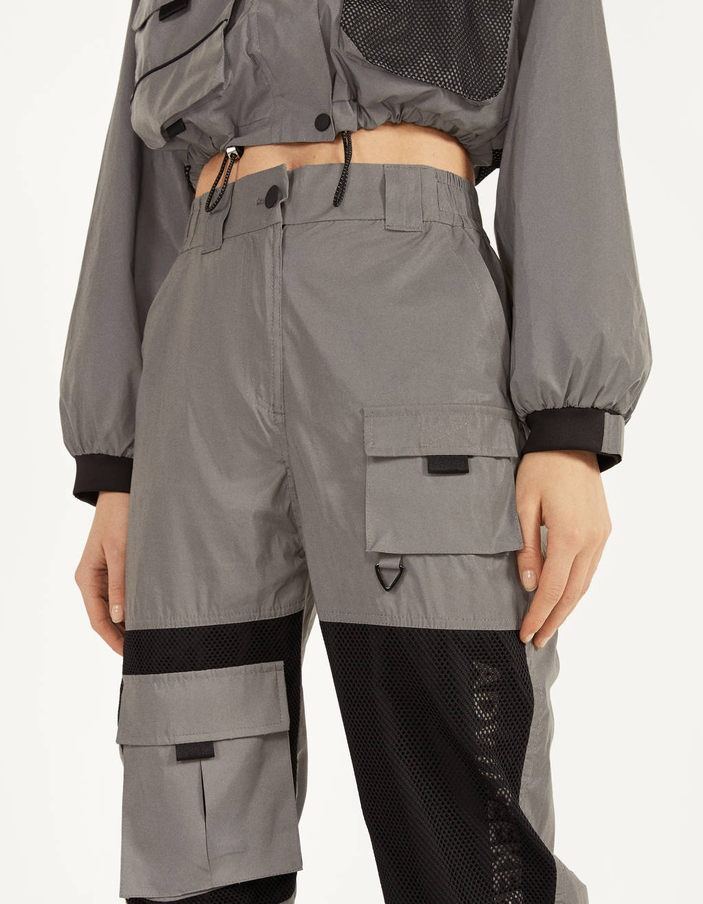 nylon cargo joggers