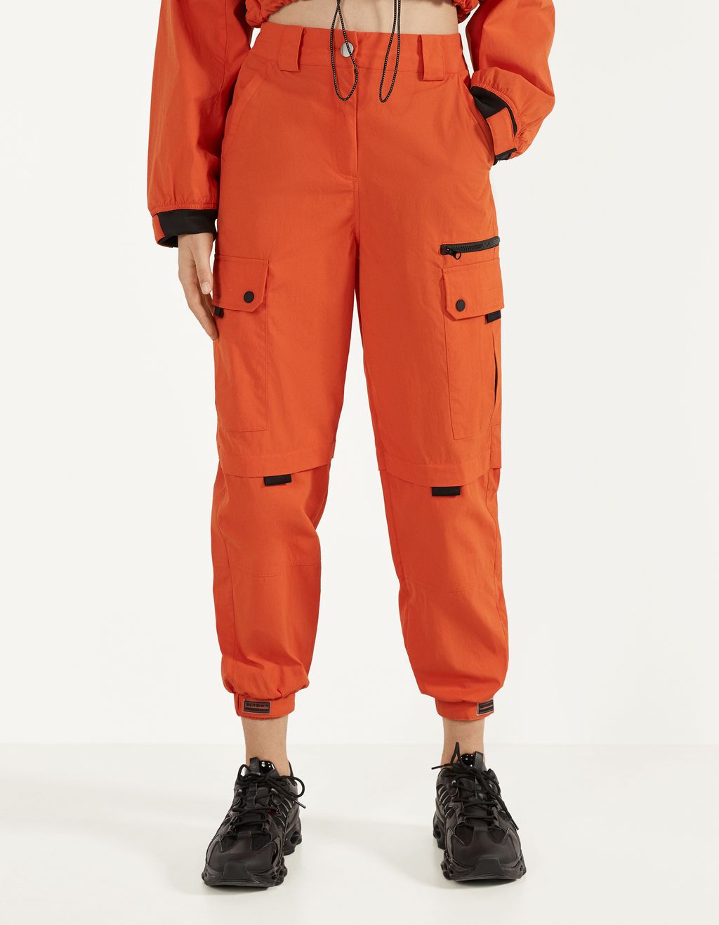 nylon cargo joggers