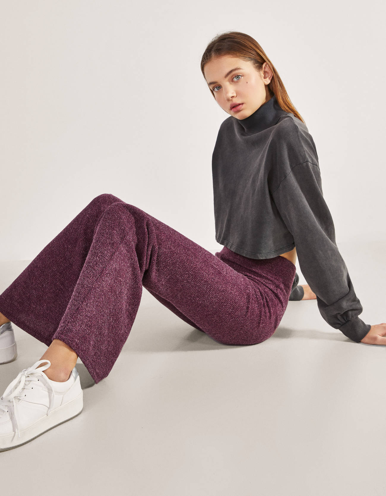 Bershka Fitilli İspanyol paça pantolon 0 Bershka Fitilli İspanyol paça pantolon 1