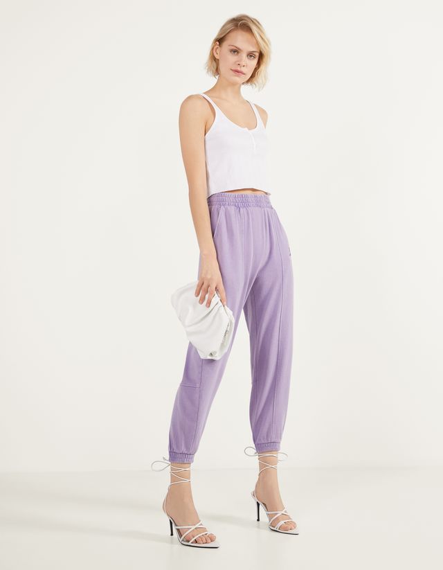 bershka purple joggers