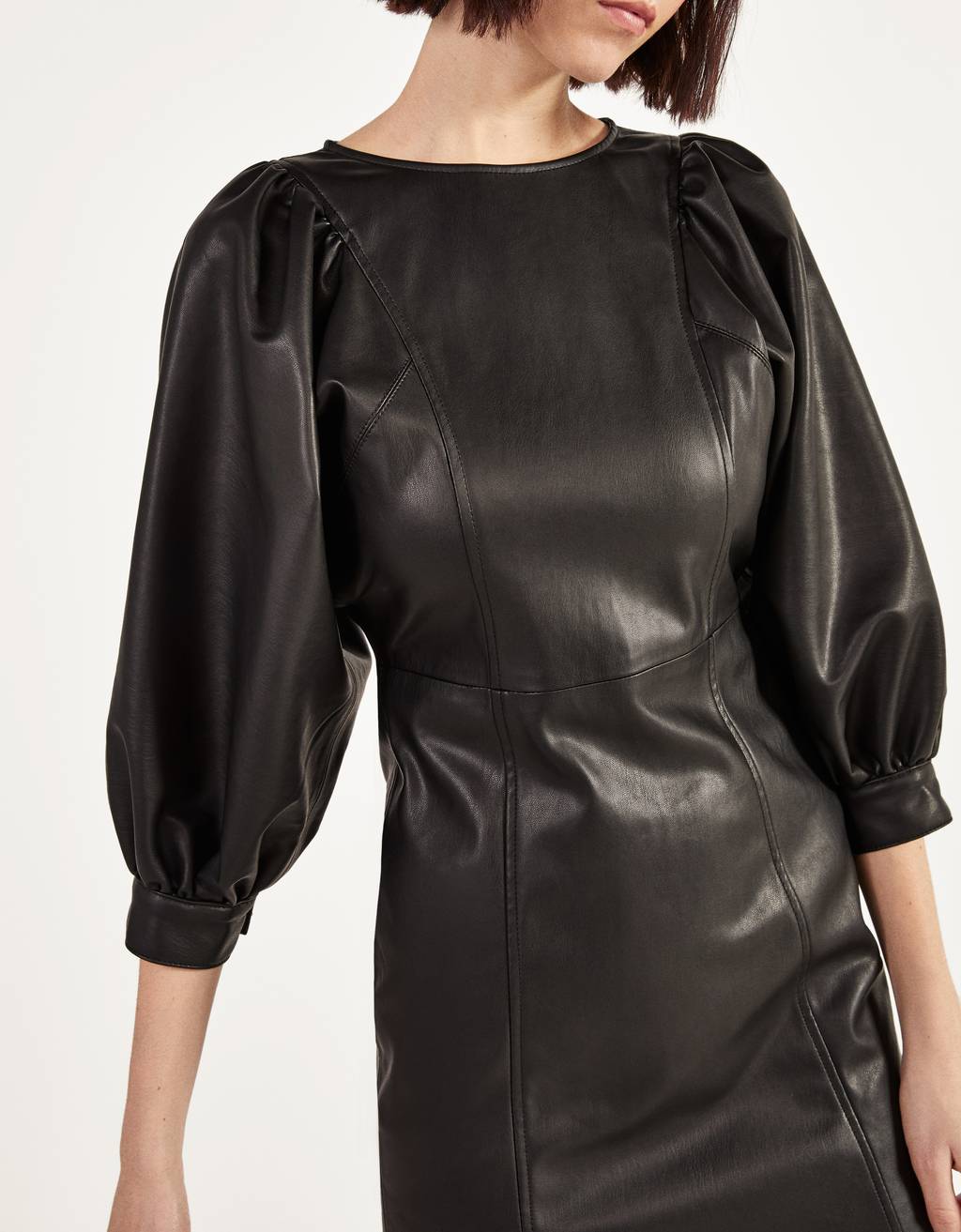 h and m leather dress