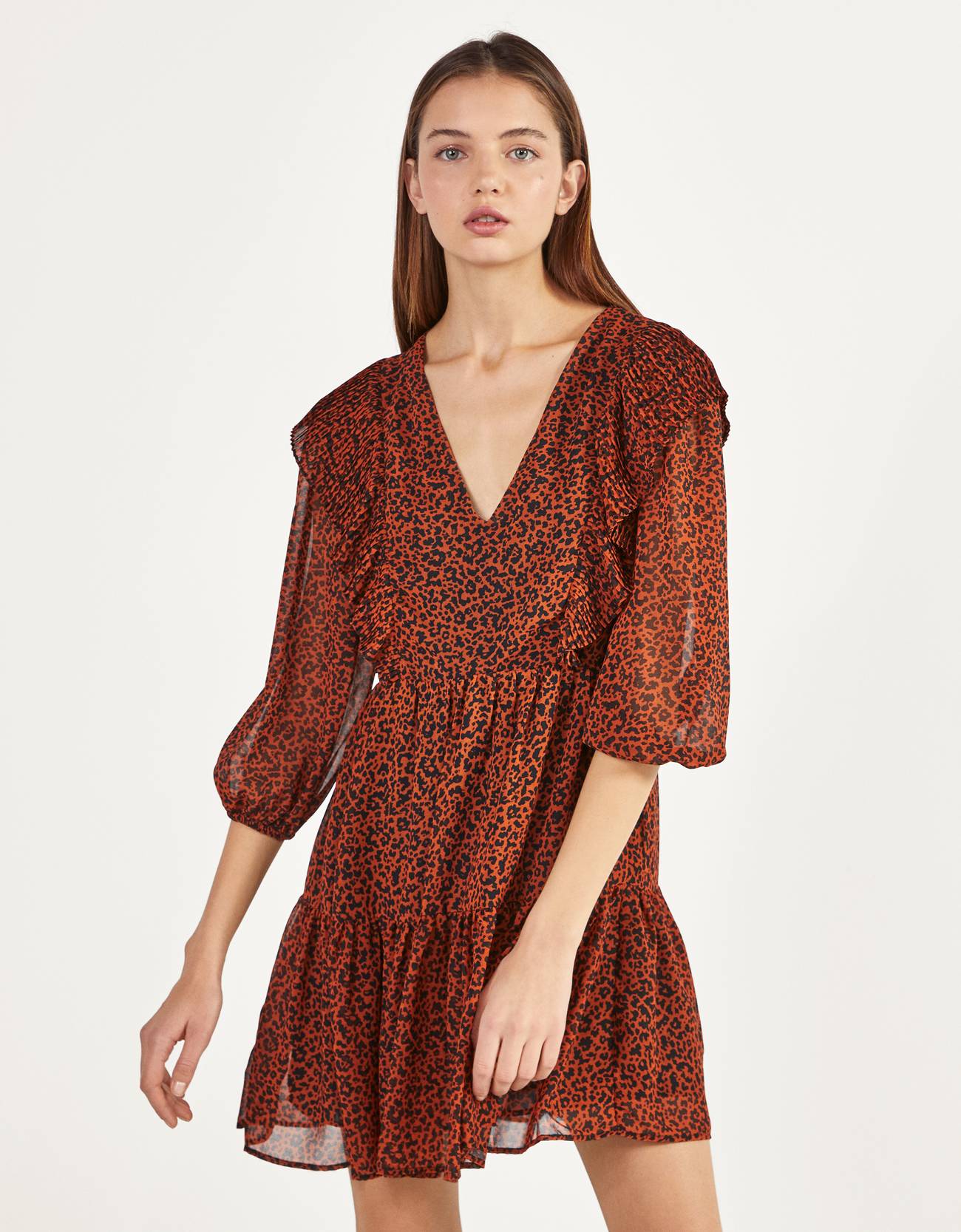 Crepe Baby Doll Dress Dresses Bershka Slovakia