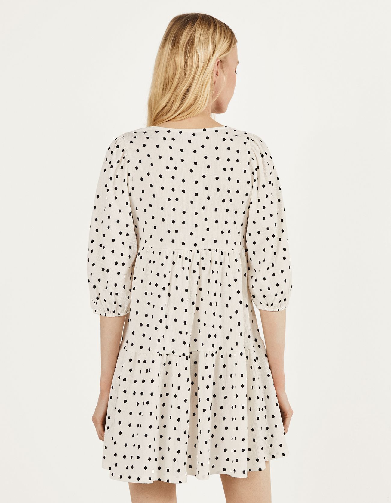 Bershka Desenli babydoll elbise 0 Bershka Desenli babydoll elbise 1