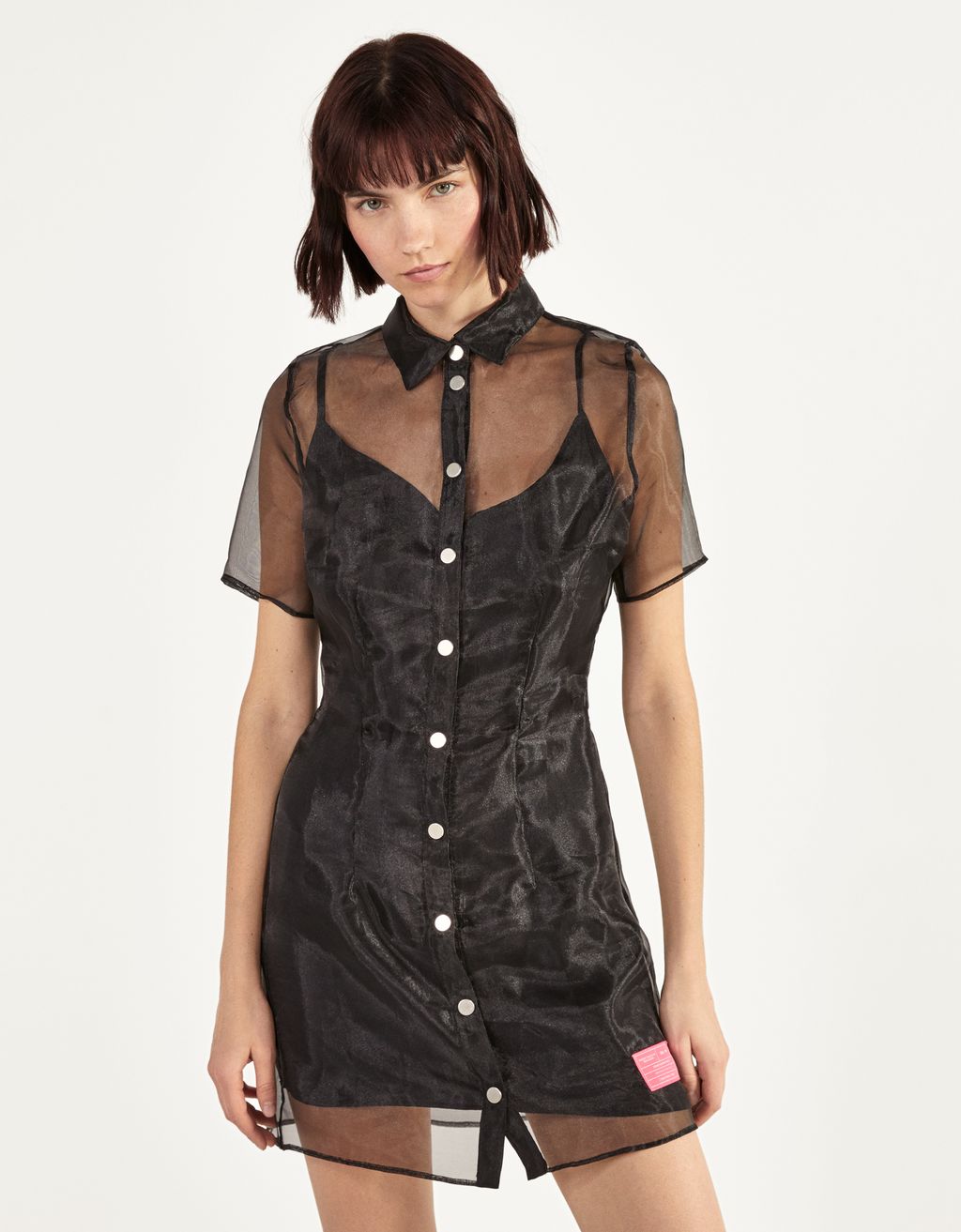 bershka black shirt dress