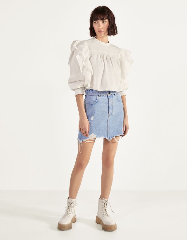 bershka denim skirt