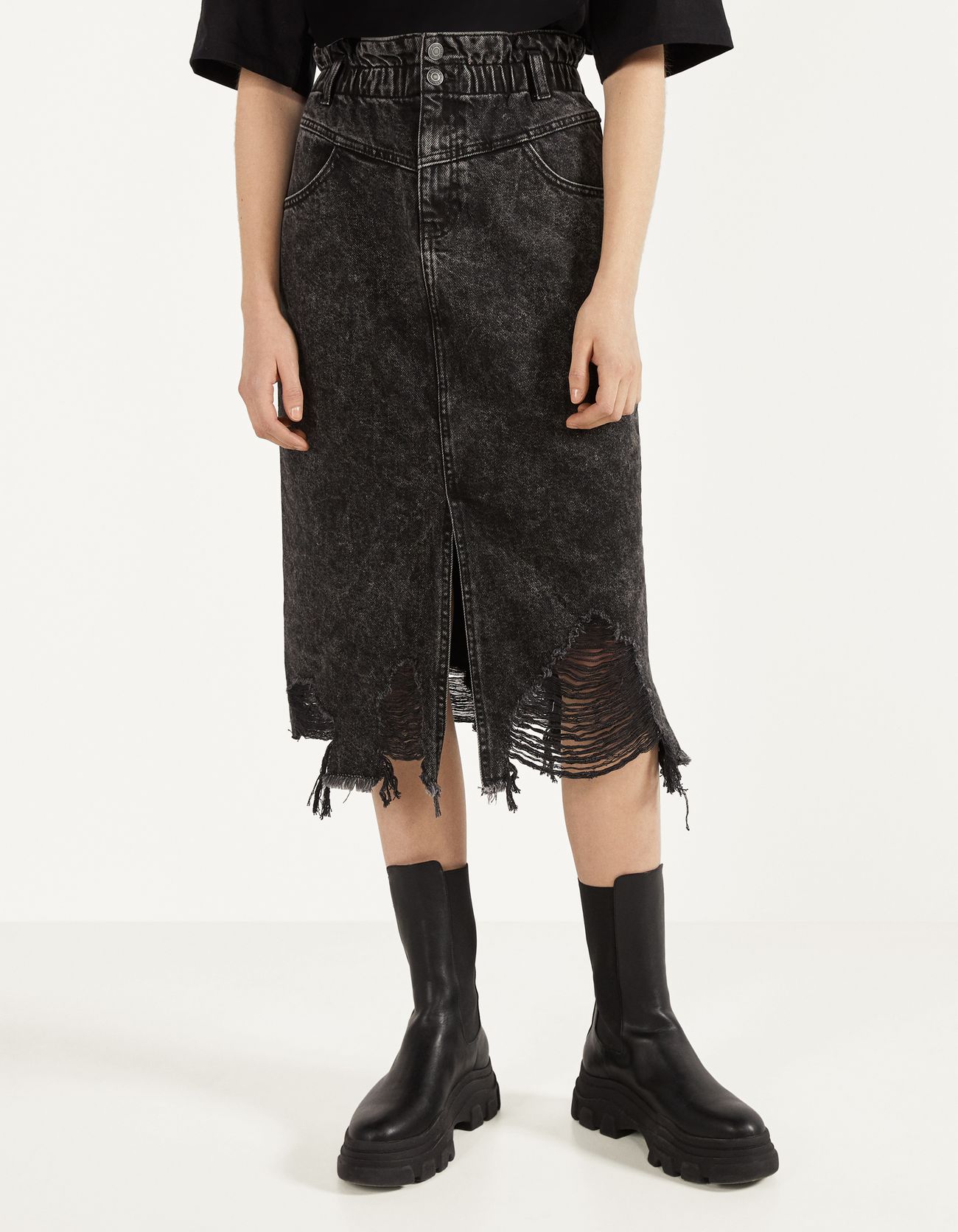 bershka skirt black