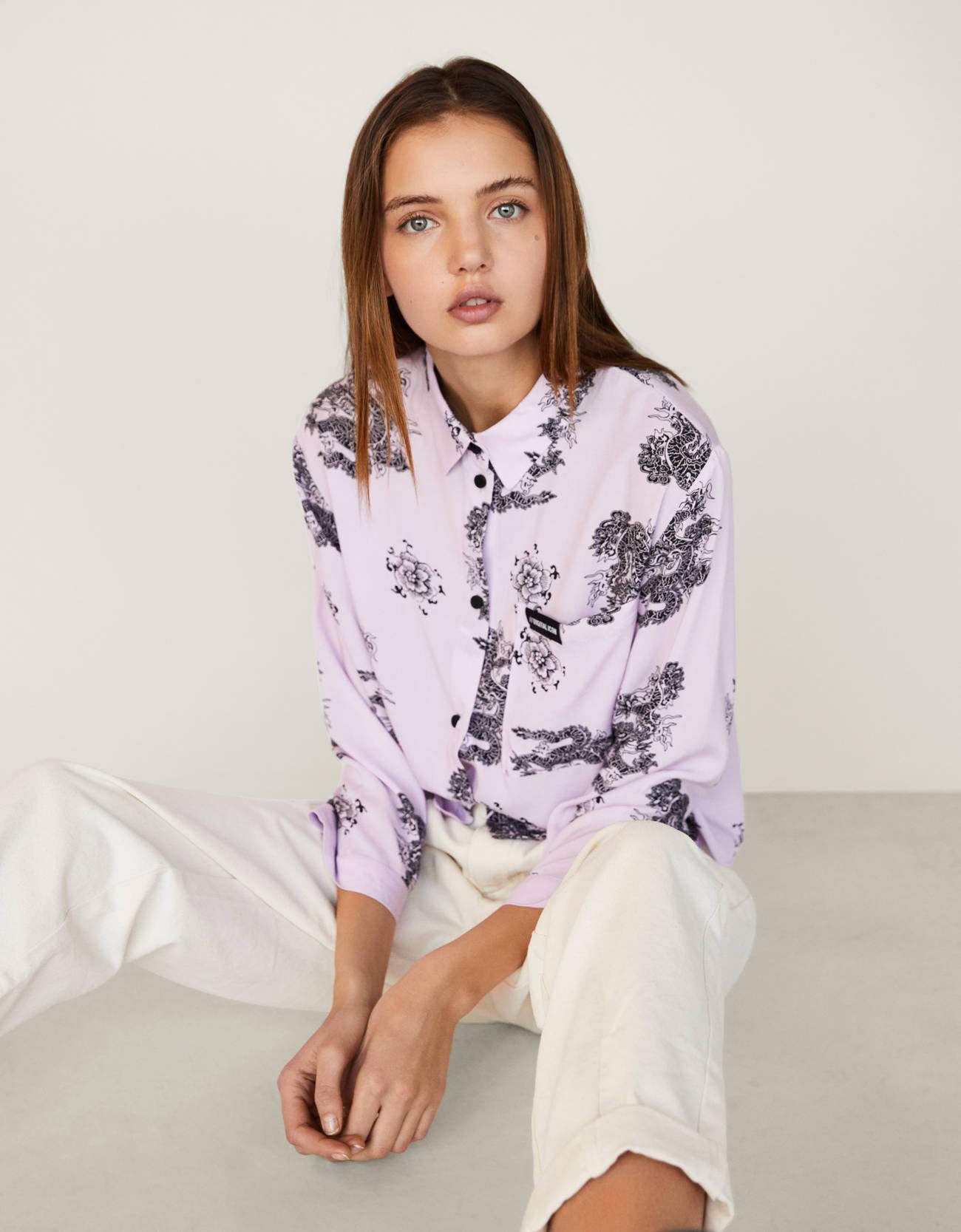 Bershka Desenli crop gömlek 2 Bershka Desenli crop gömlek 3