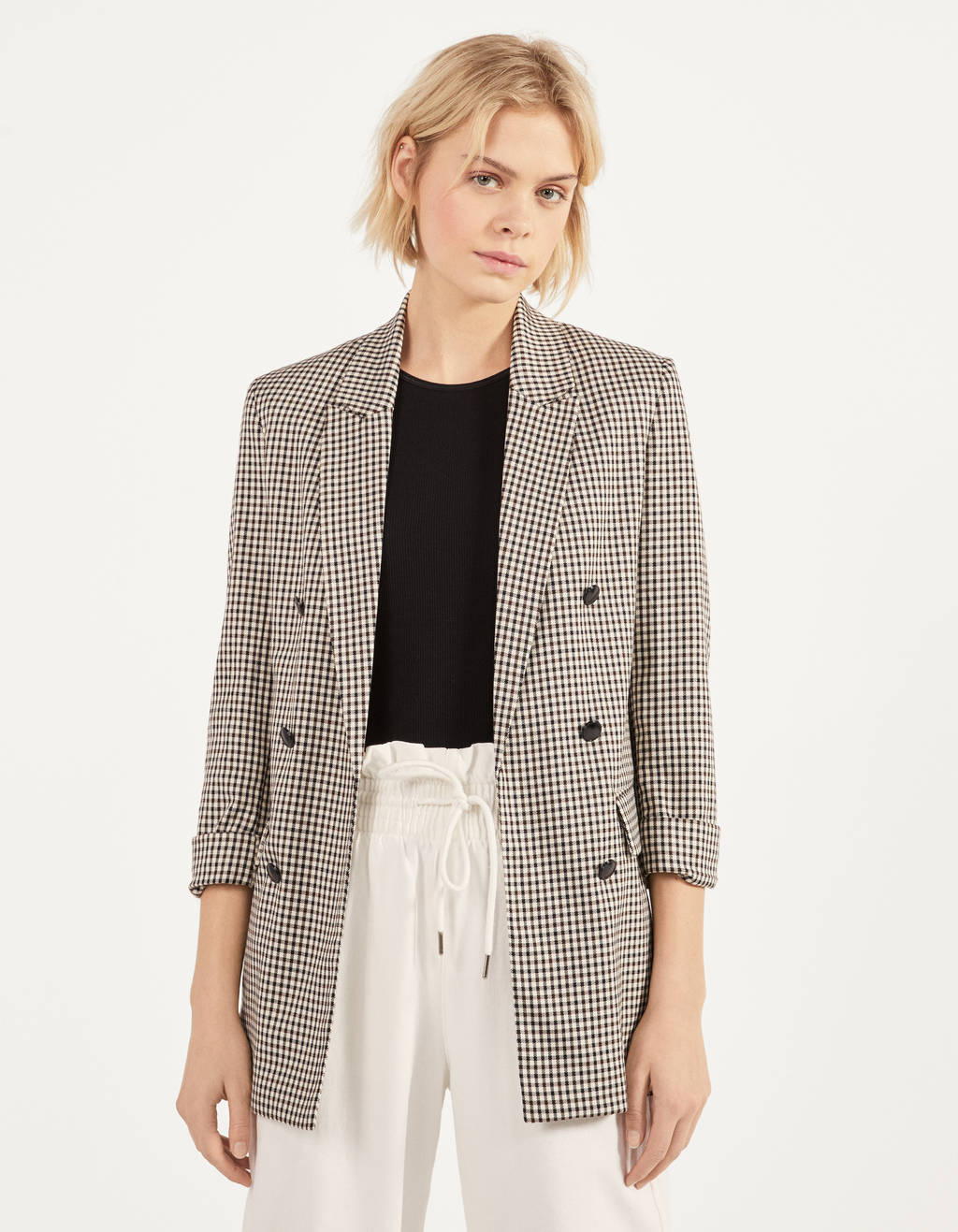 Roll-up sleeve blazer - Jackets - Bershka Venezuela