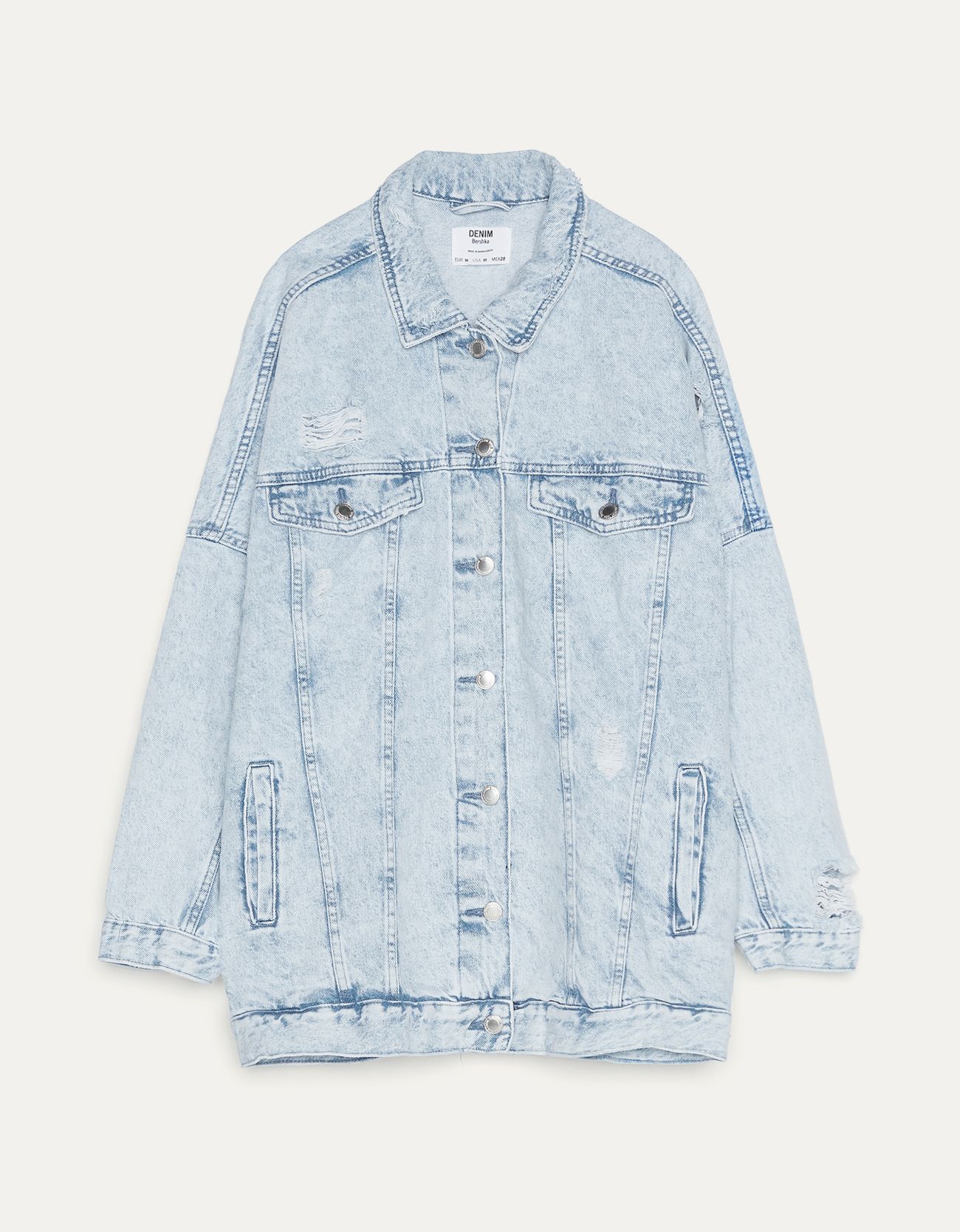 Bershka Yırtıklı oversize denim mont 4 Bershka Yırtıklı oversize denim mont 5
