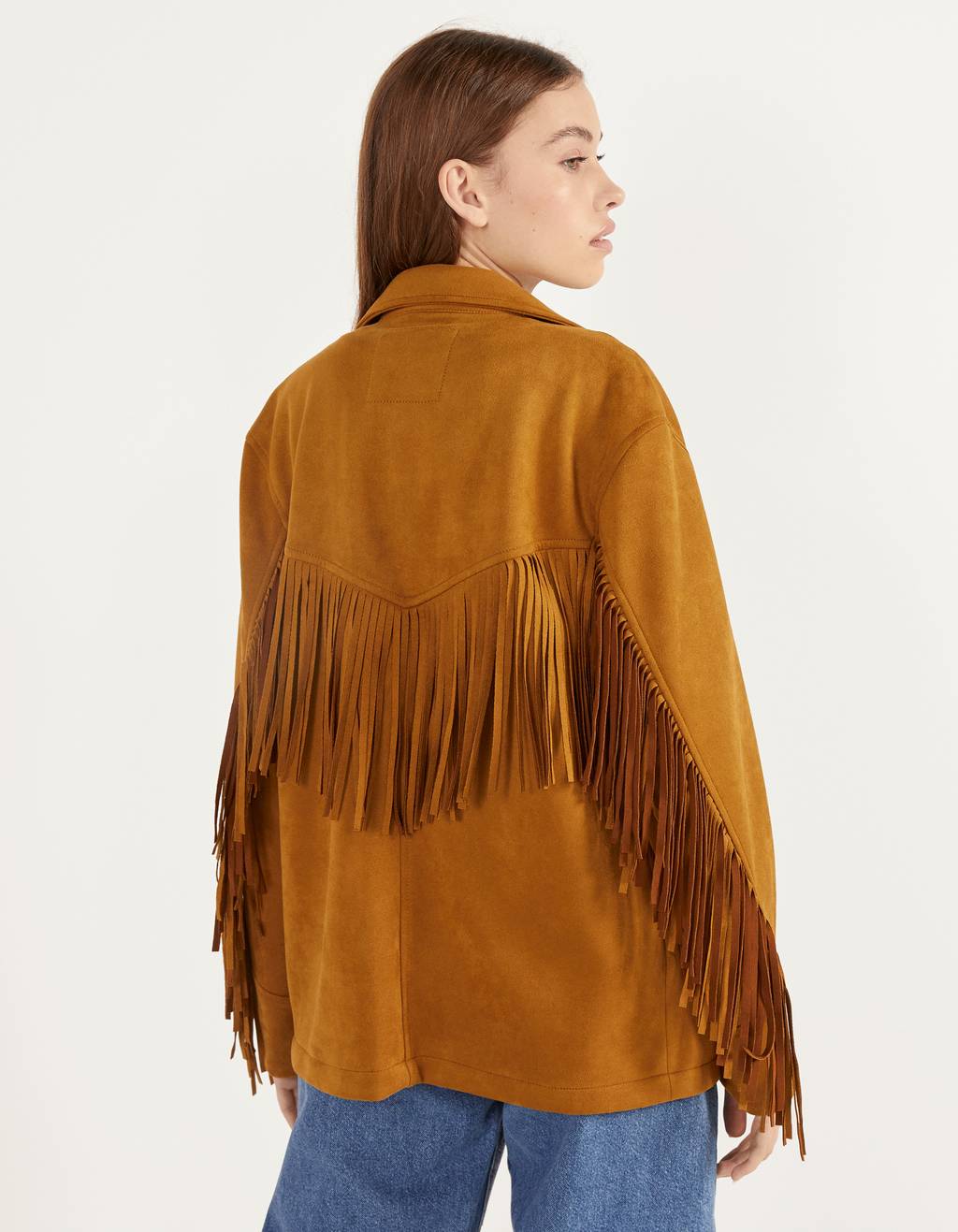 bershka fringe jacket