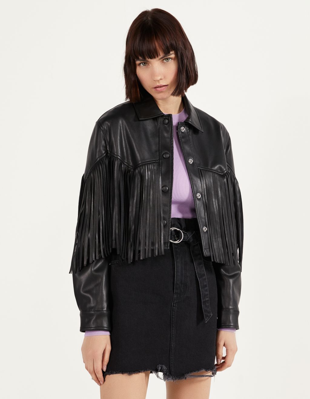 bershka faux leather jacket