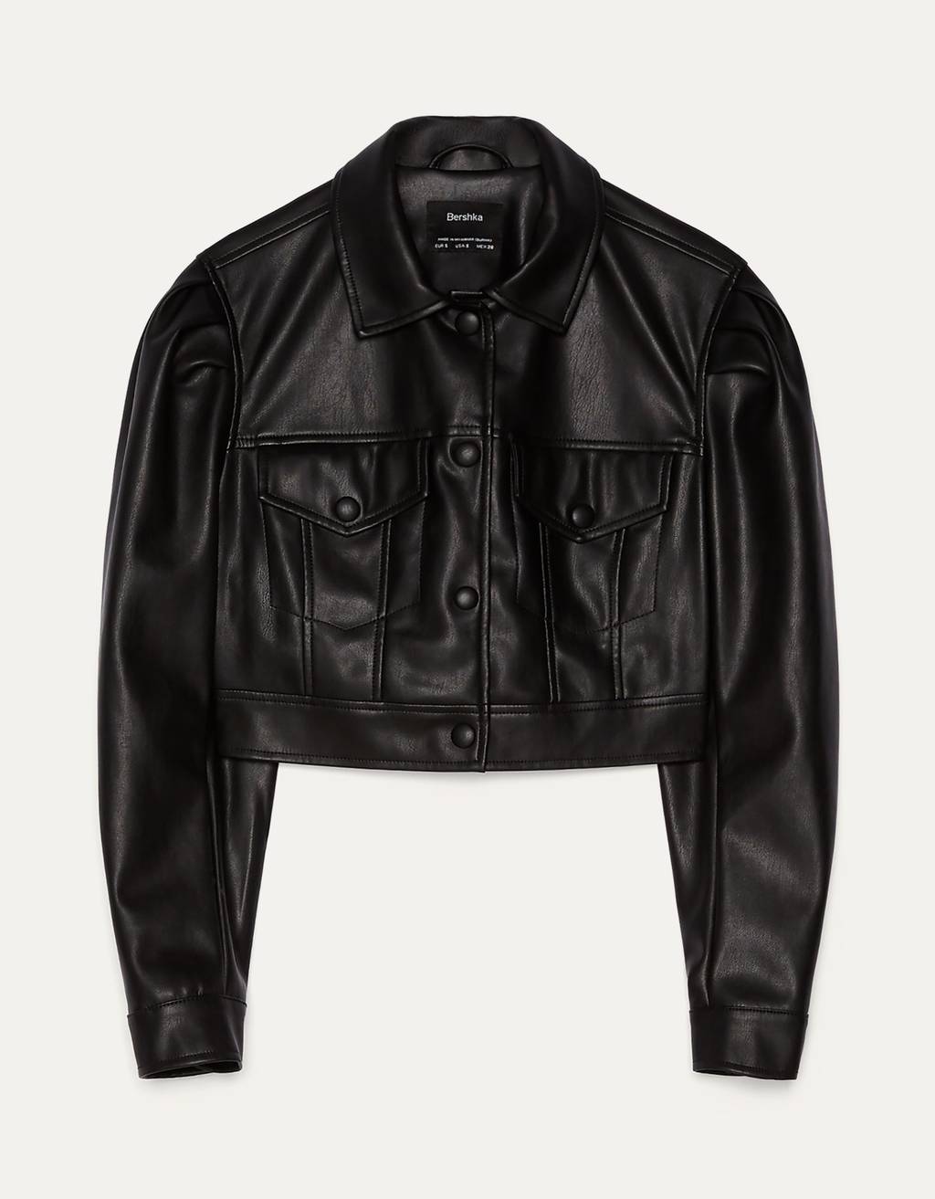 bershka cropped leather jacket