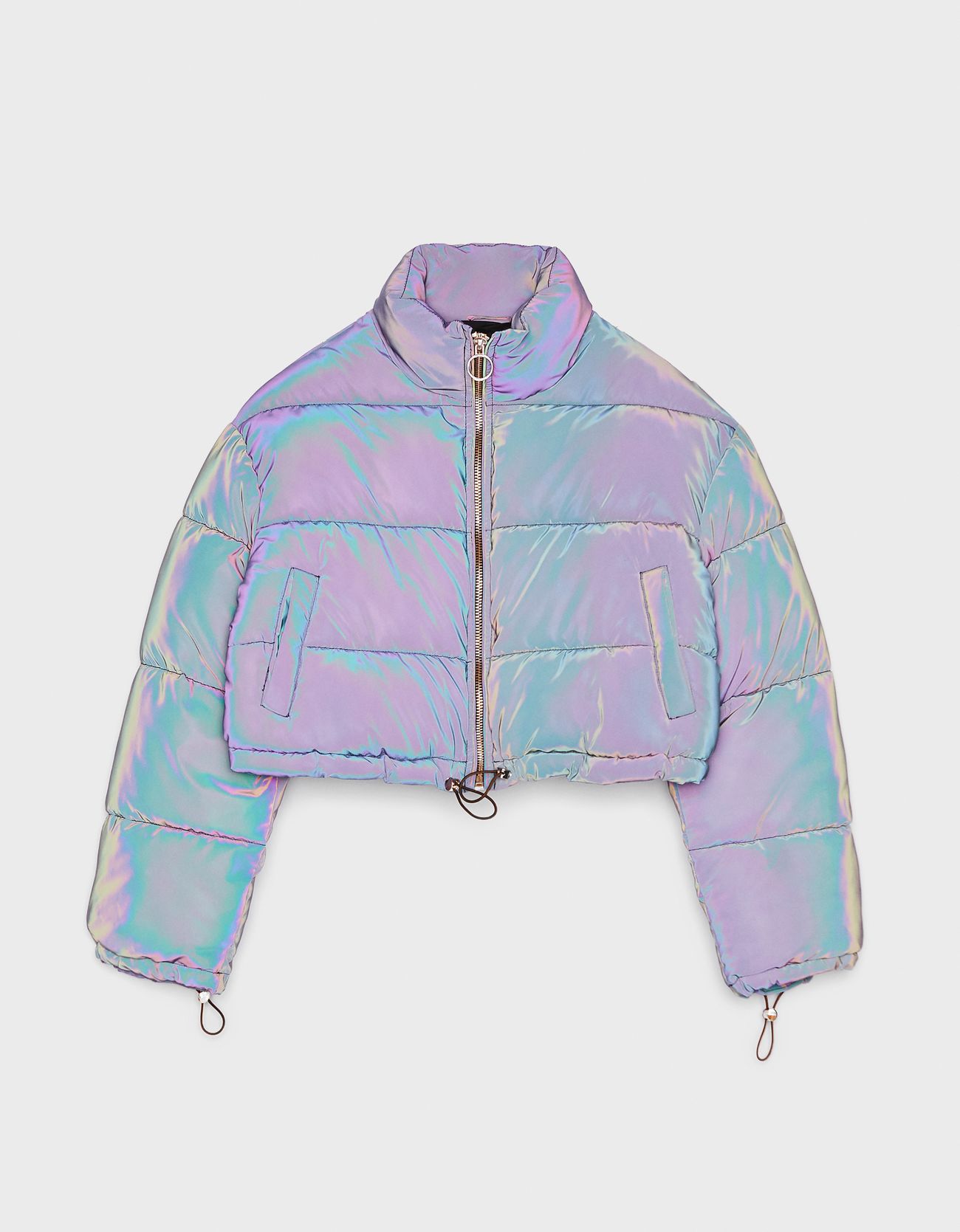 Куртка-пуховик со светоотражающей отделкой Фиолетовый Bershka