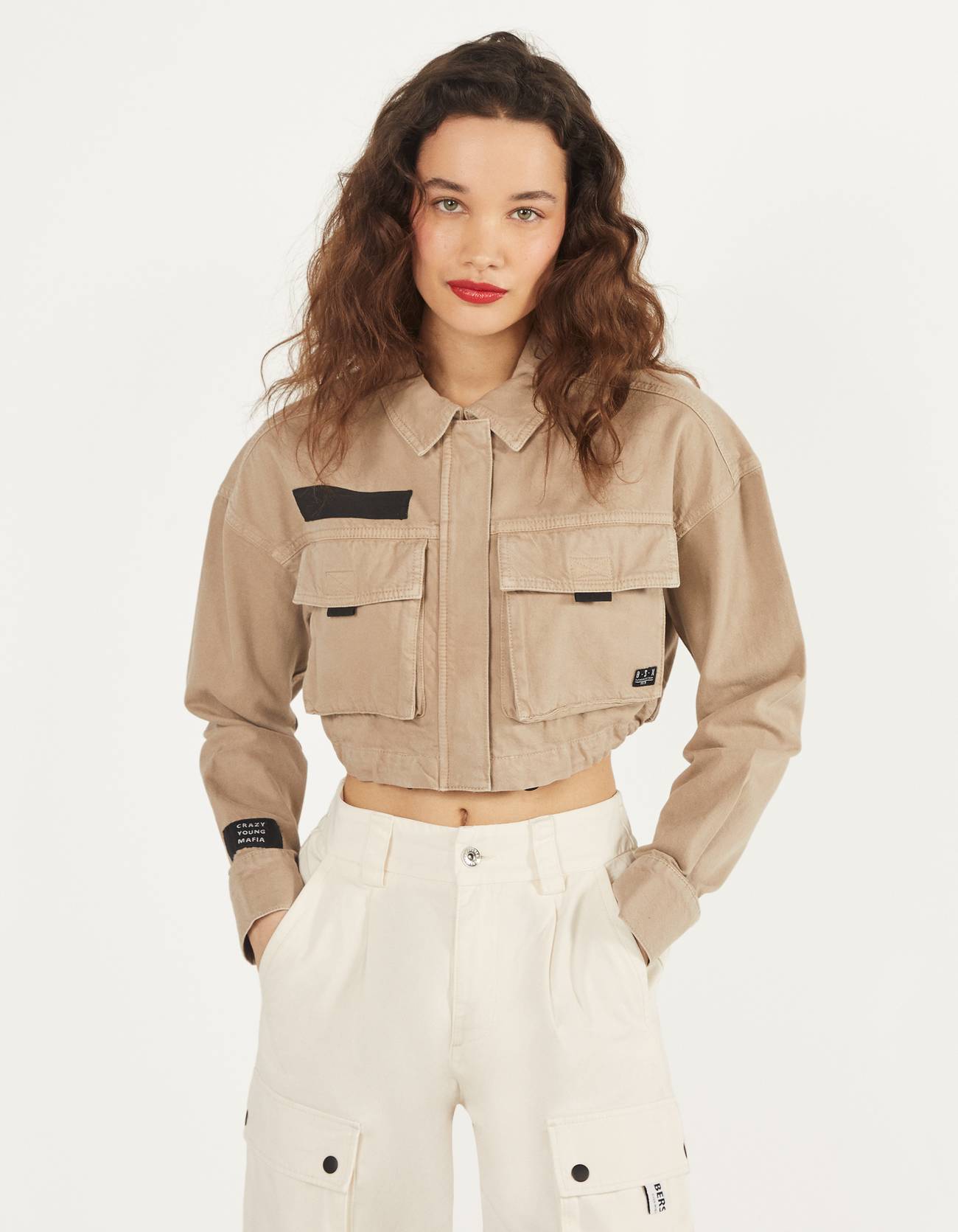 Cropped utility jacket - null - Bershka 
