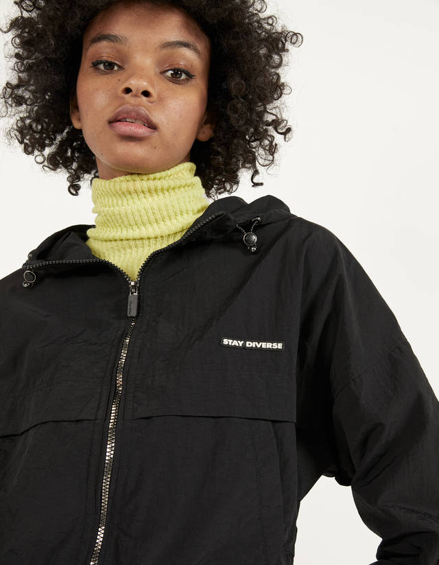 Hooded Reflective Jacket Jackets Bershka Singapore