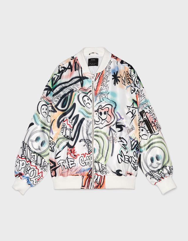 bershka graffiti jacket