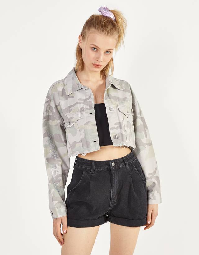 gray cropped jacket