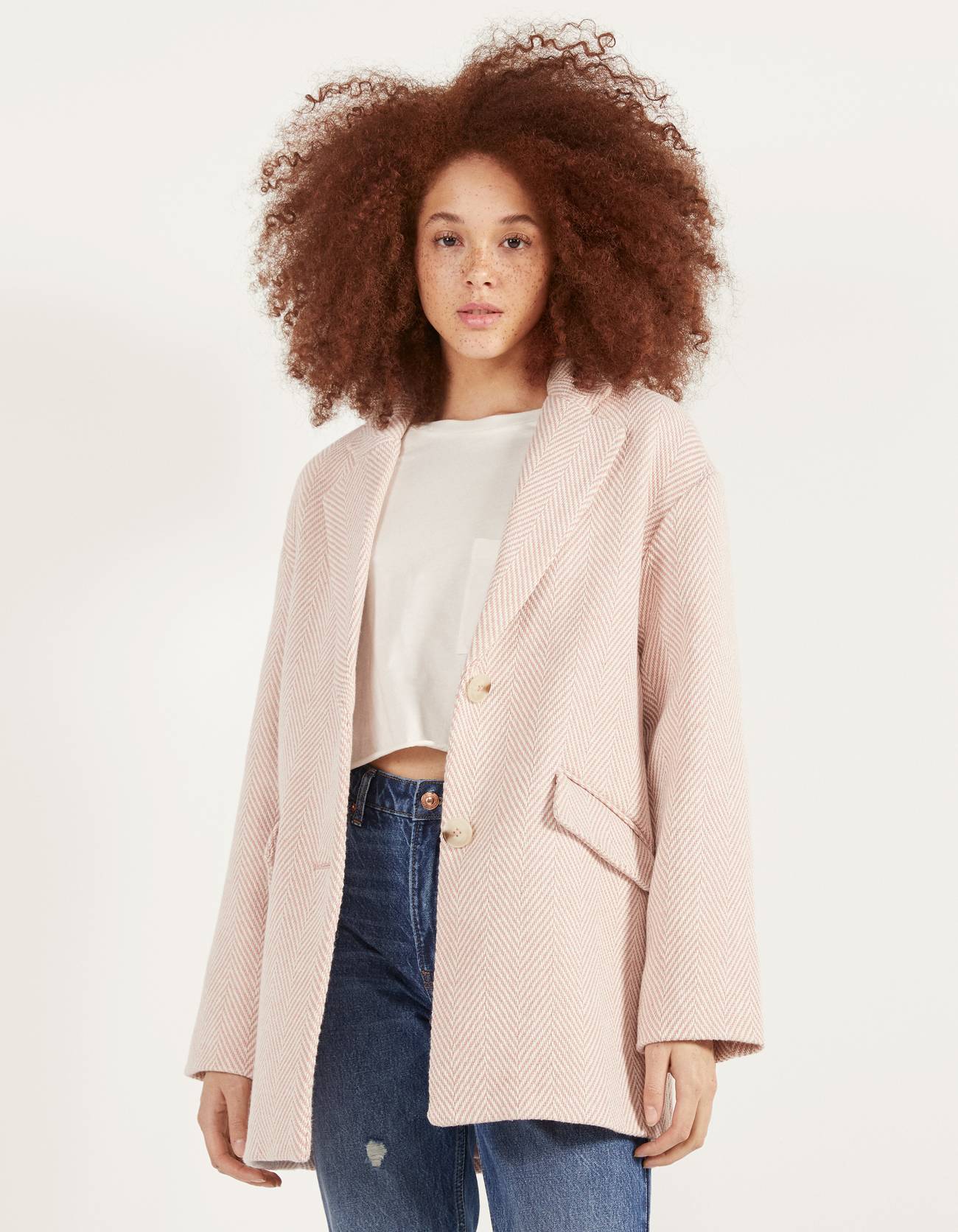 bershka coat with belt