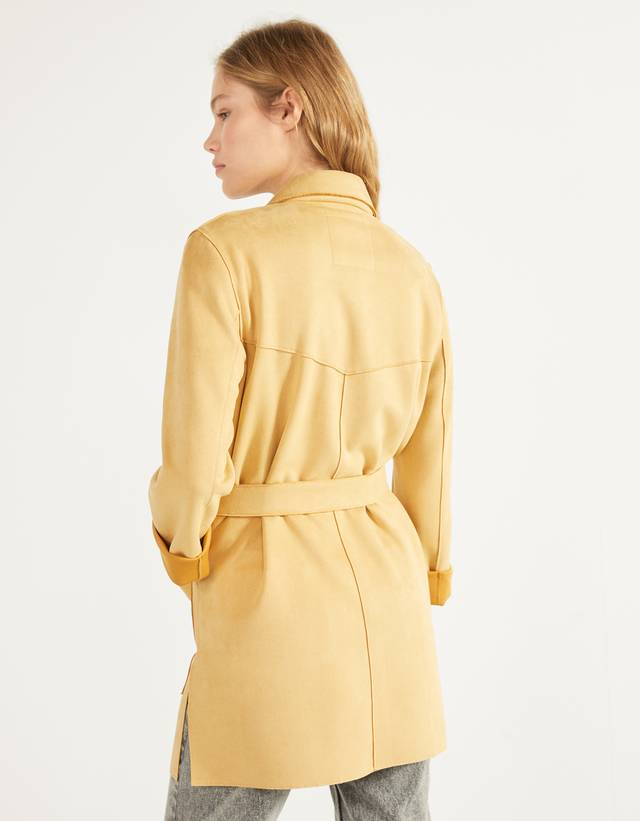 mango suede trench coat