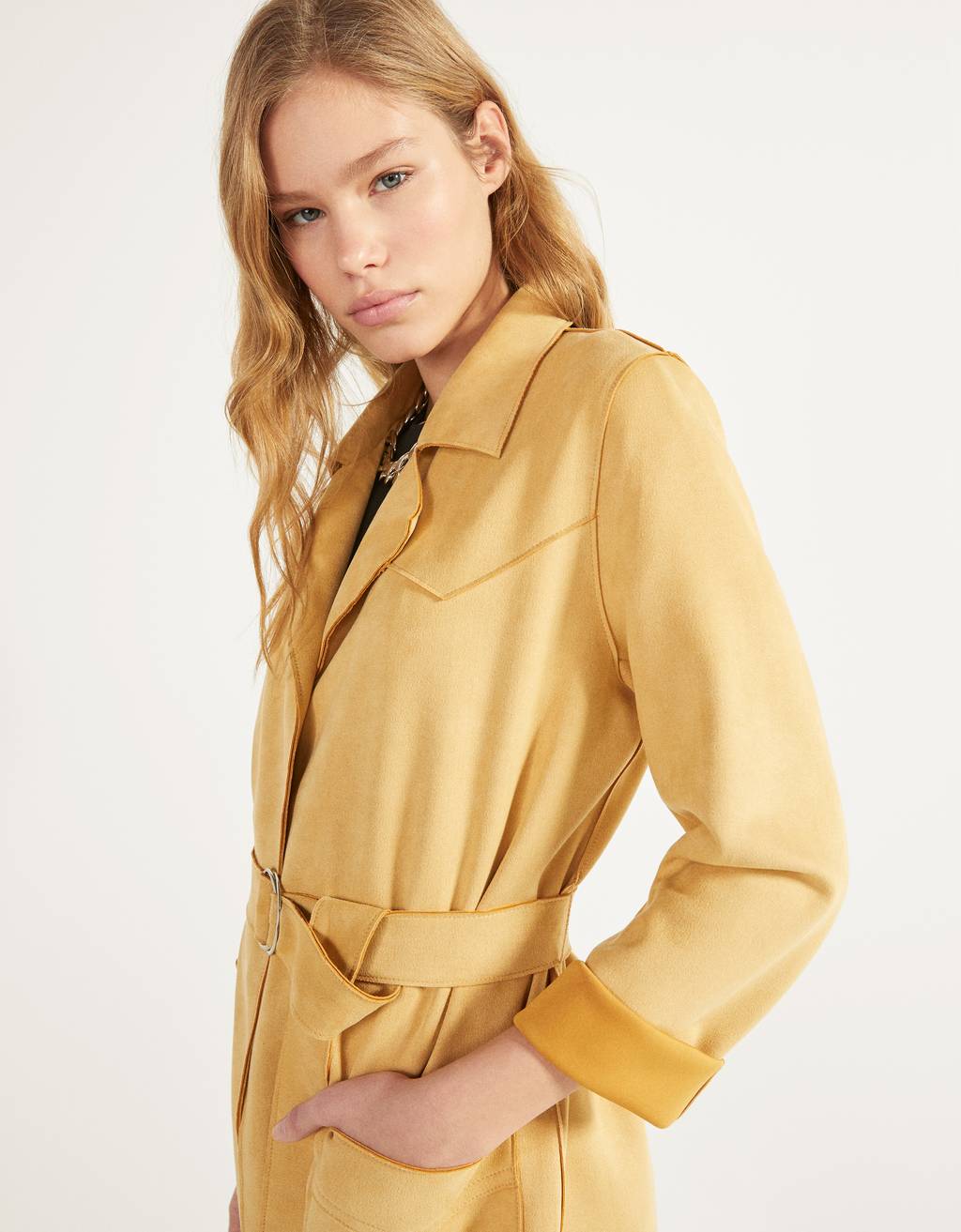 mango suede trench coat