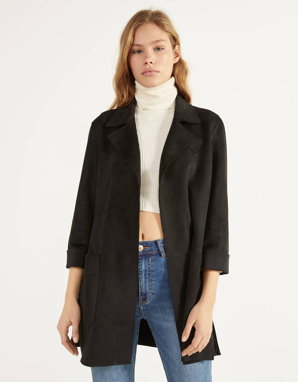 bershka black coat