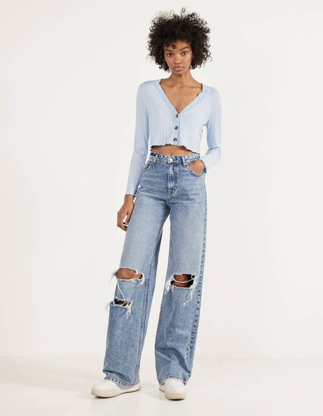 bershka cropped cardigan