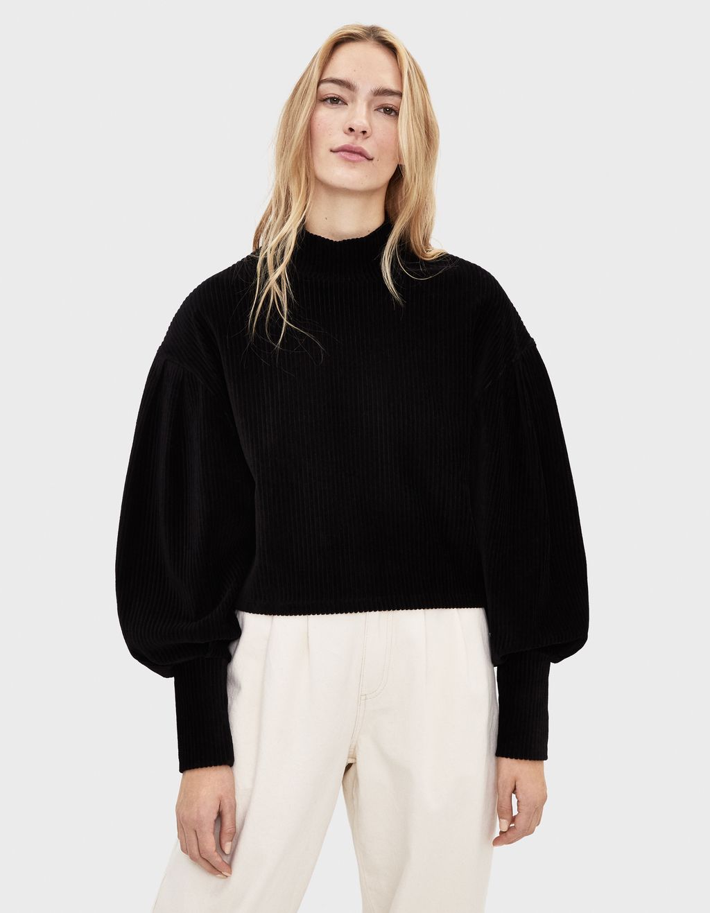 bershka zip front sweat