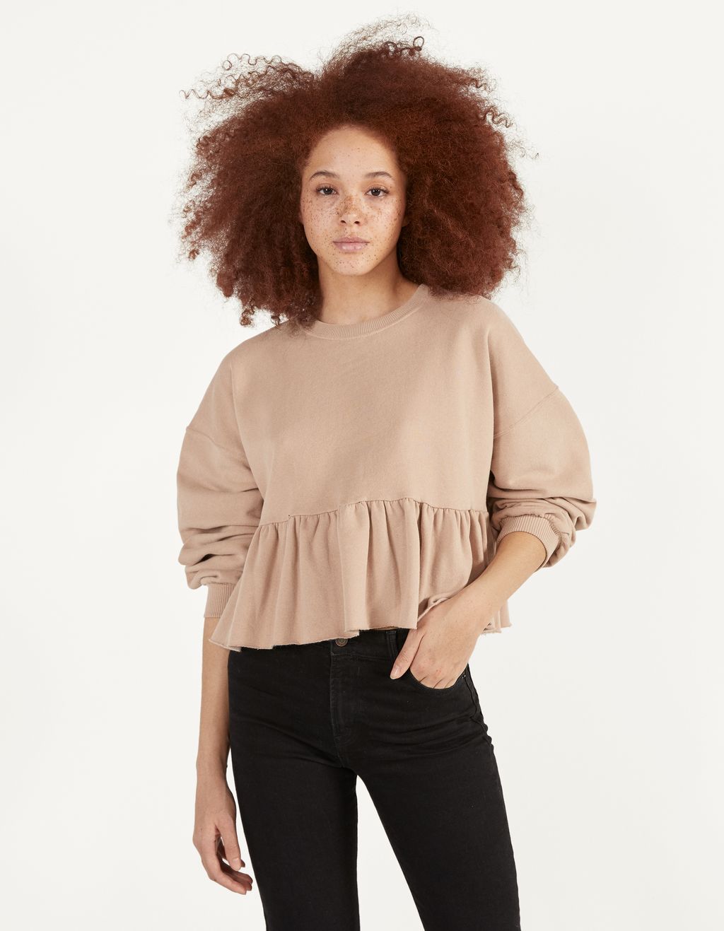 bershka zip front sweat