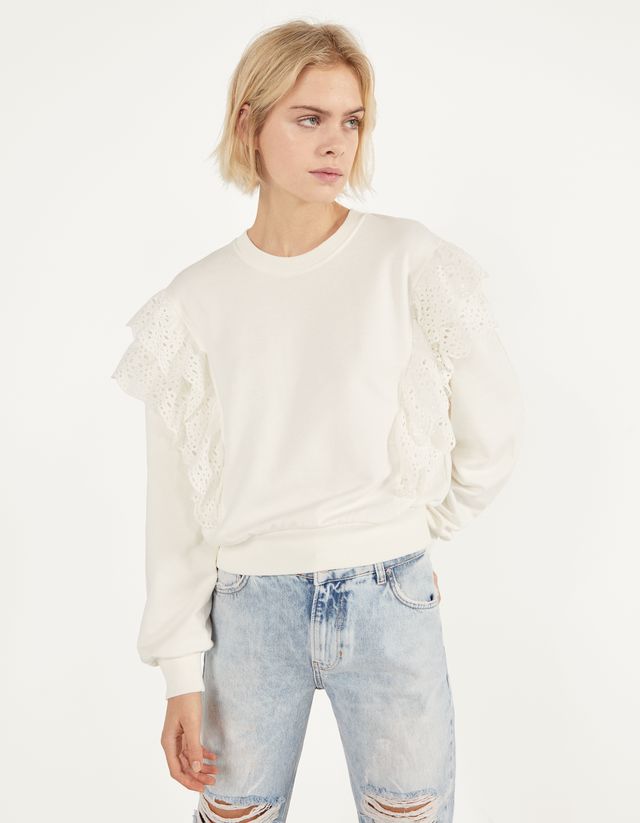 bershka embroidered cardigan