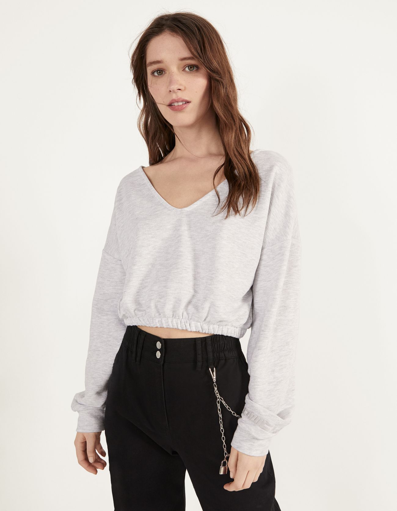 bershka cropped sweatshirt