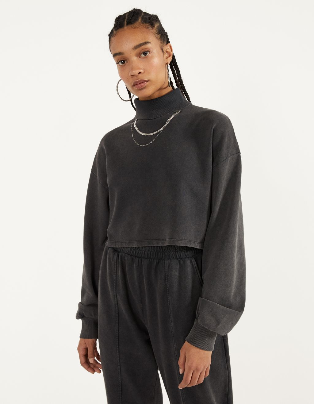 neck sweatshirt - null - Bershka Venezuela