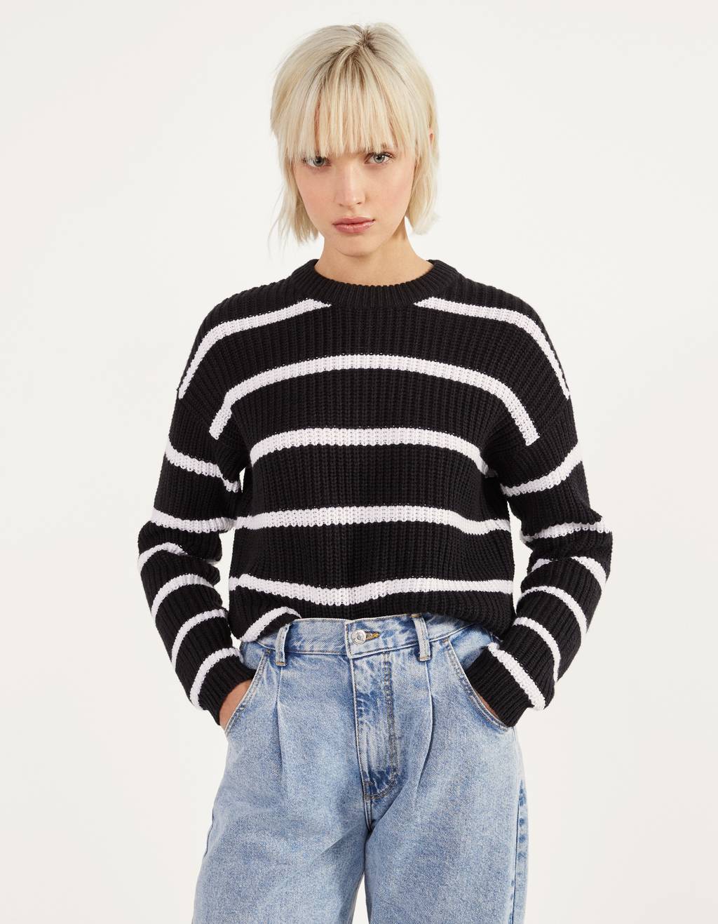 bershka oversized crew neck jumper