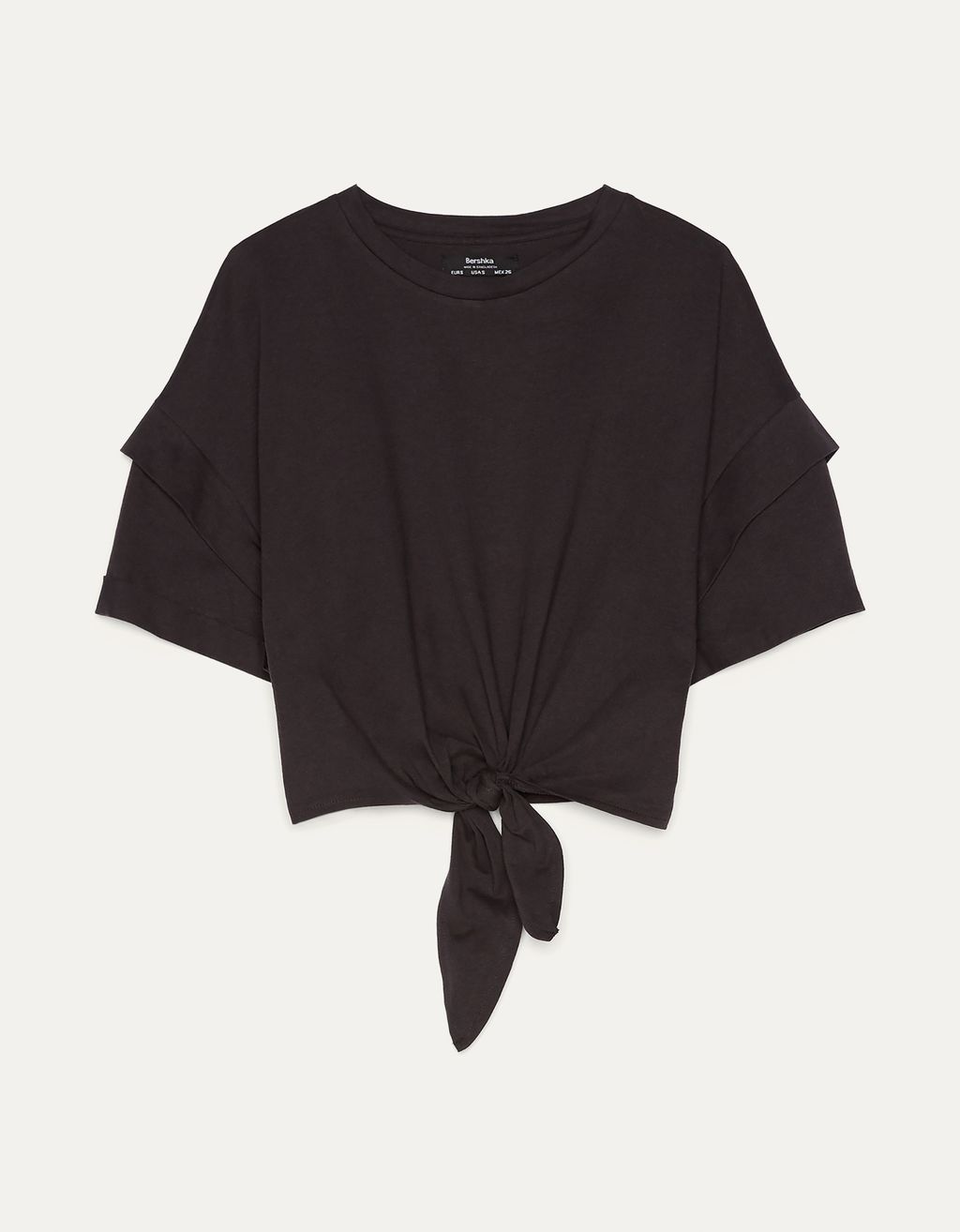 Cropped T-shirt with knot - null 