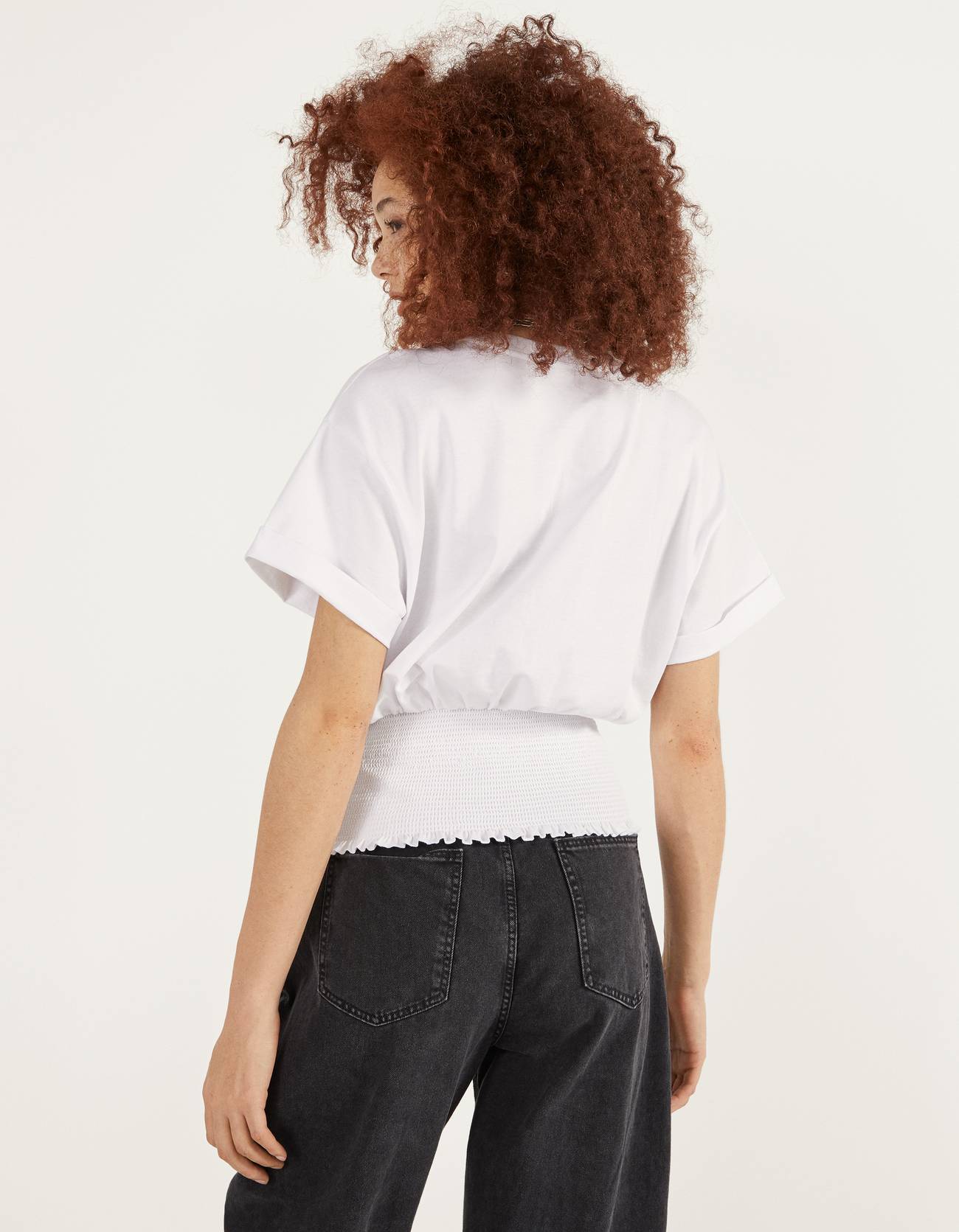 Bershka Büzgülü elastik t-shirt 0 Bershka Büzgülü elastik t-shirt 1
