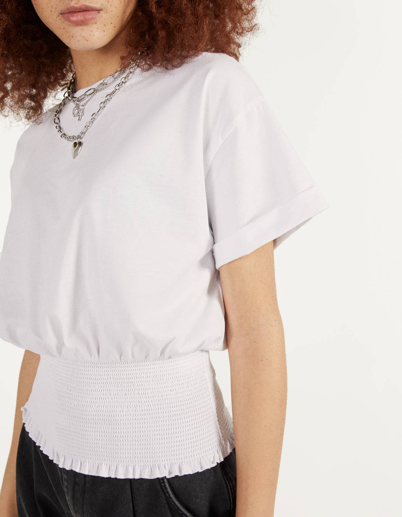 Bershka Büzgülü elastik t-shirt 2 Bershka Büzgülü elastik t-shirt 3