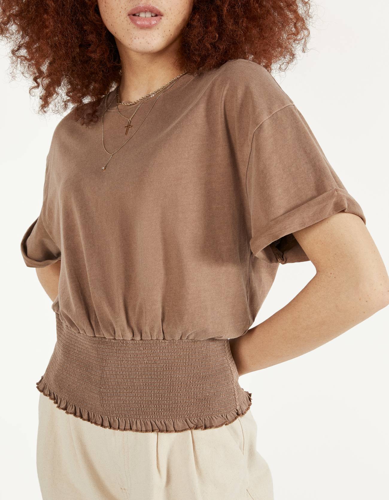 Bershka Büzgülü elastik t-shirt 6 Bershka Büzgülü elastik t-shirt 7