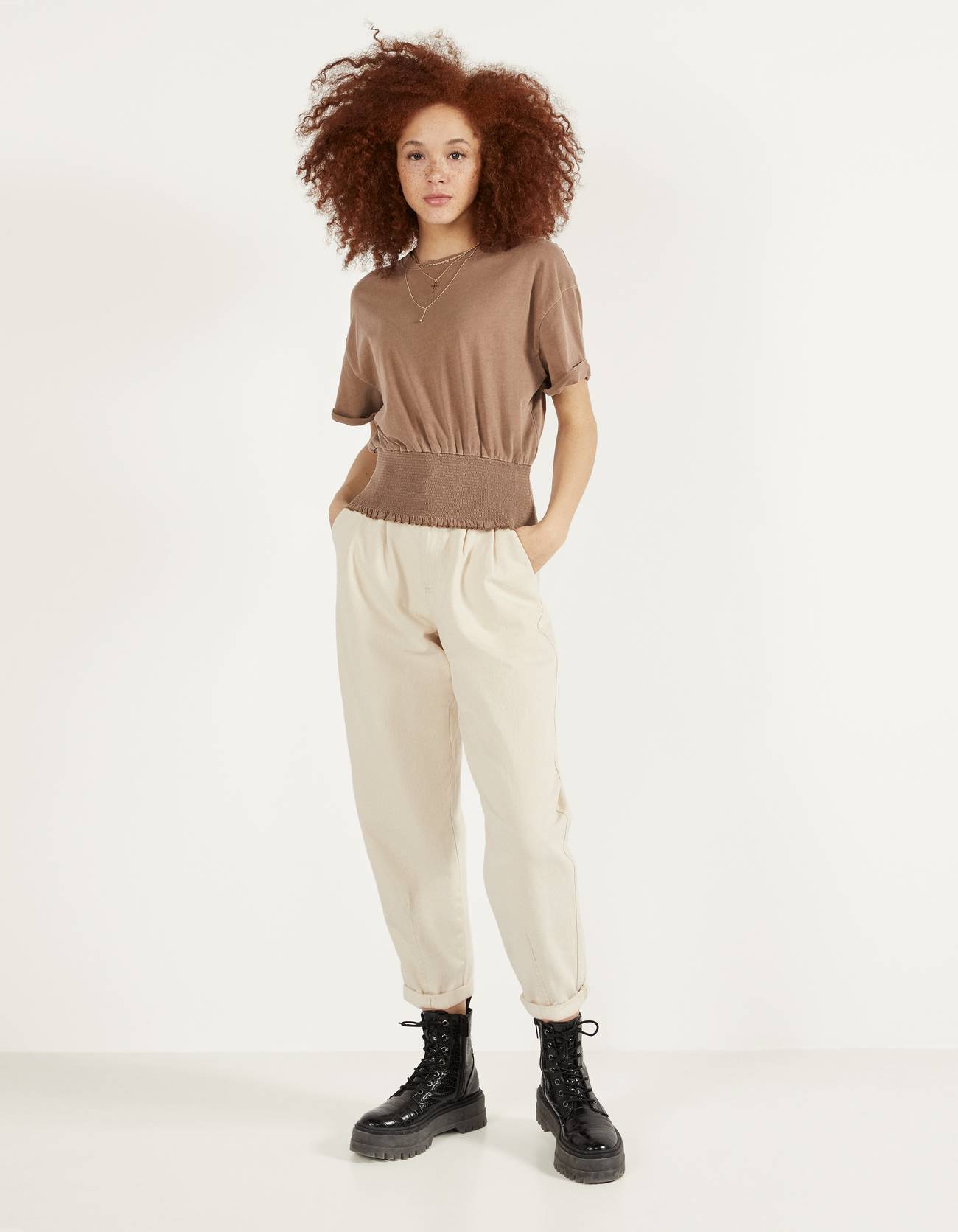 Bershka Büzgülü elastik t-shirt 8 Bershka Büzgülü elastik t-shirt 9