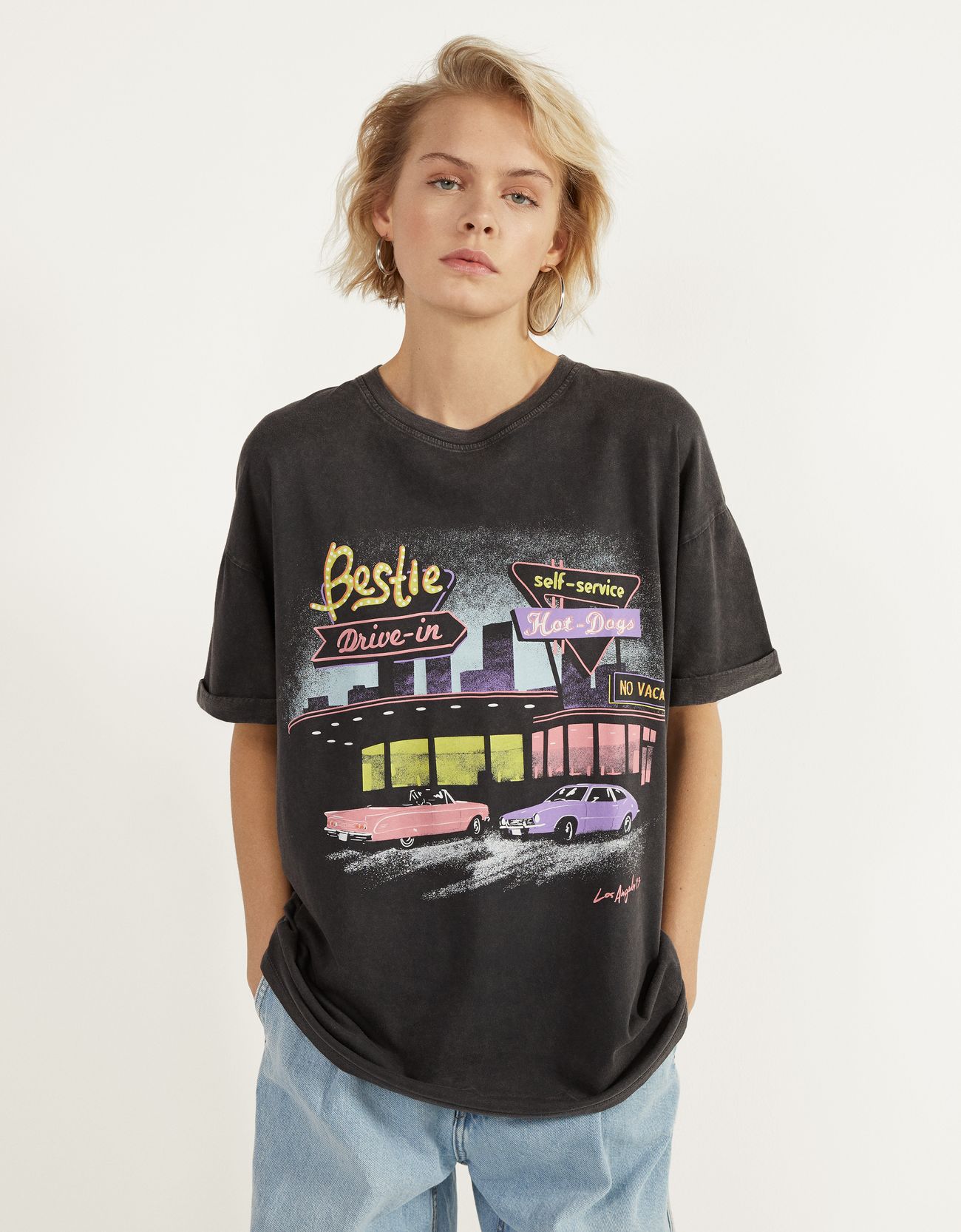 T-shirt with print - null - Bershka Poland