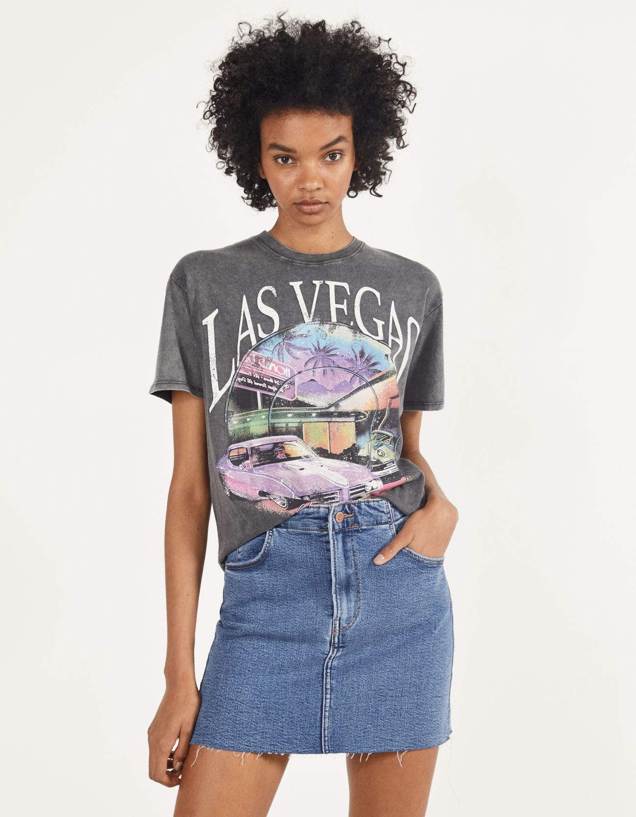 T-shirt with print - null - Bershka Poland