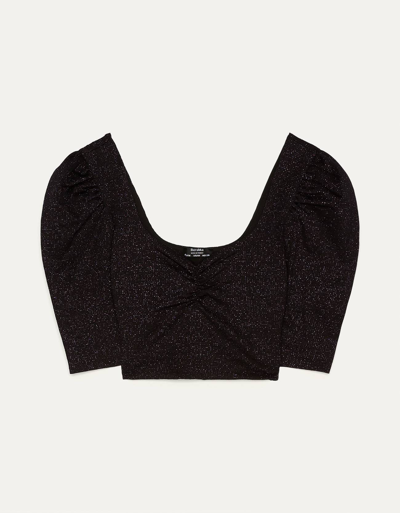 Bershka Büzgülü metalik iplikli t-shirt 6 Bershka Büzgülü metalik iplikli t-shirt 7