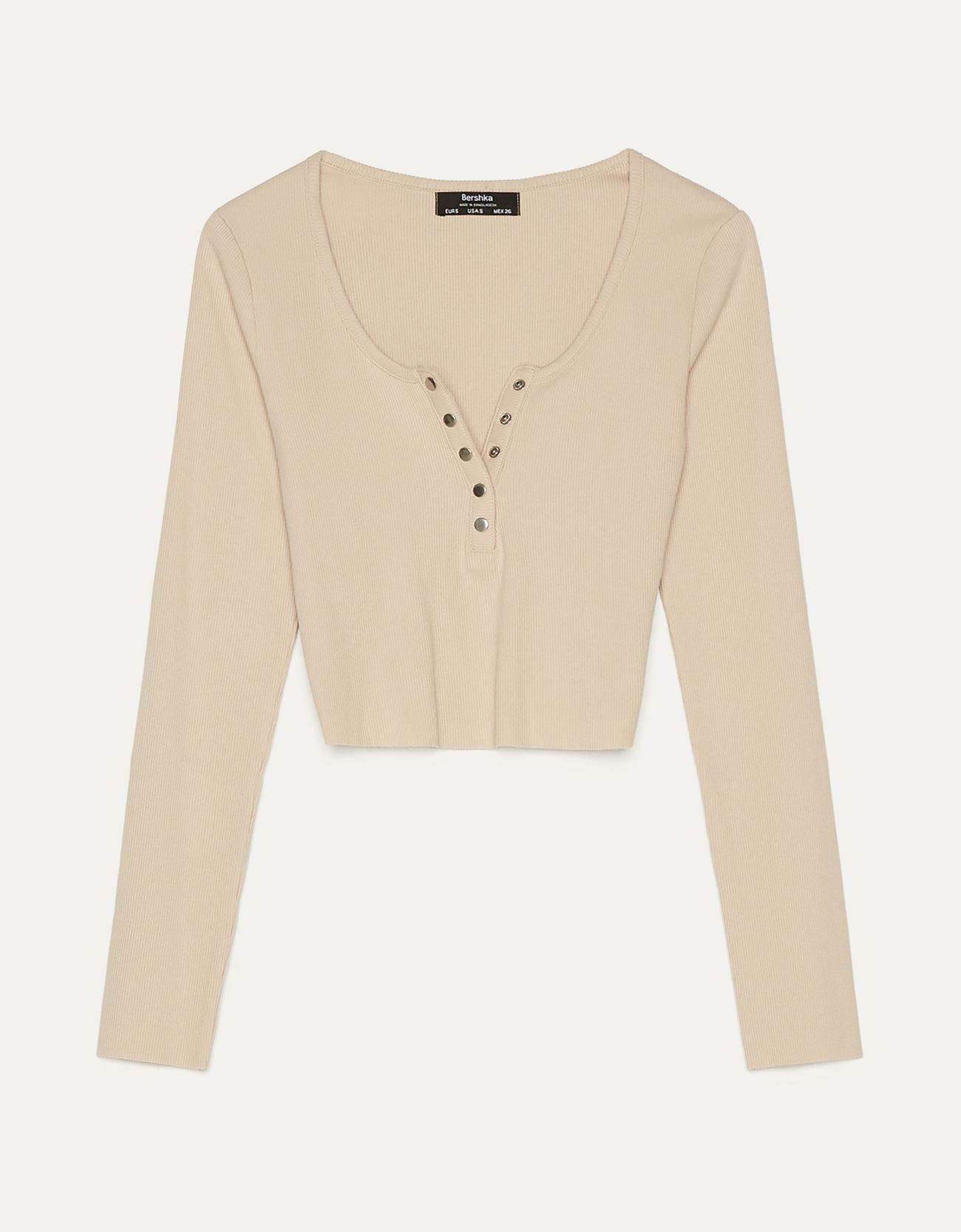 Bershka Düğmeli crop t-shirt 6 Bershka Düğmeli crop t-shirt 7
