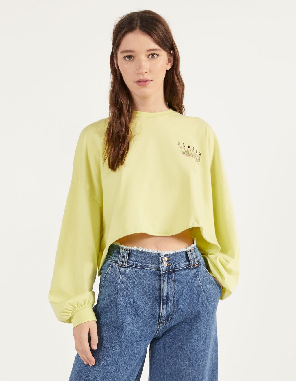 bershka zip front sweat