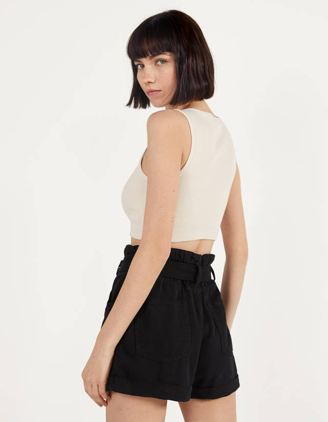 bershka paperbag shorts