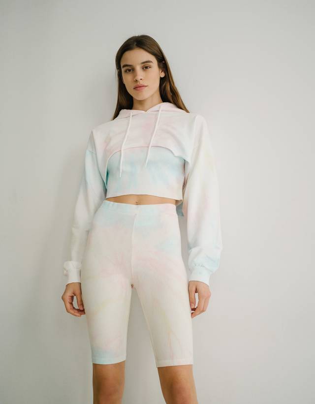 Pantalón ciclista con tie dye - Pantalones - Bershka Venezuela