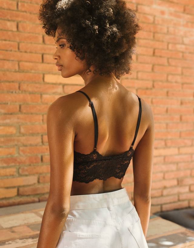 bralette negro bershka